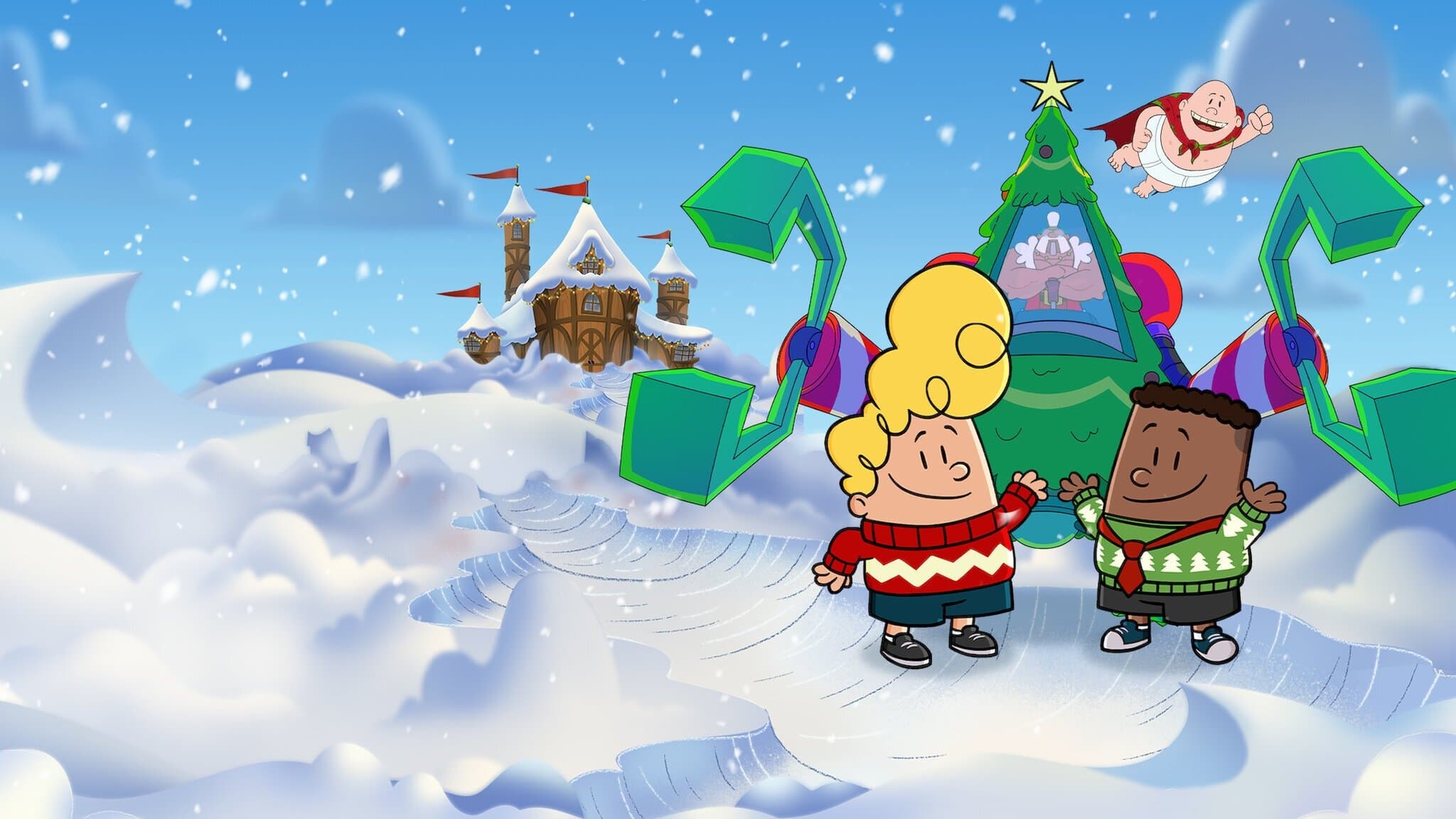 Captain Underpants Mega Blissmas backdrop