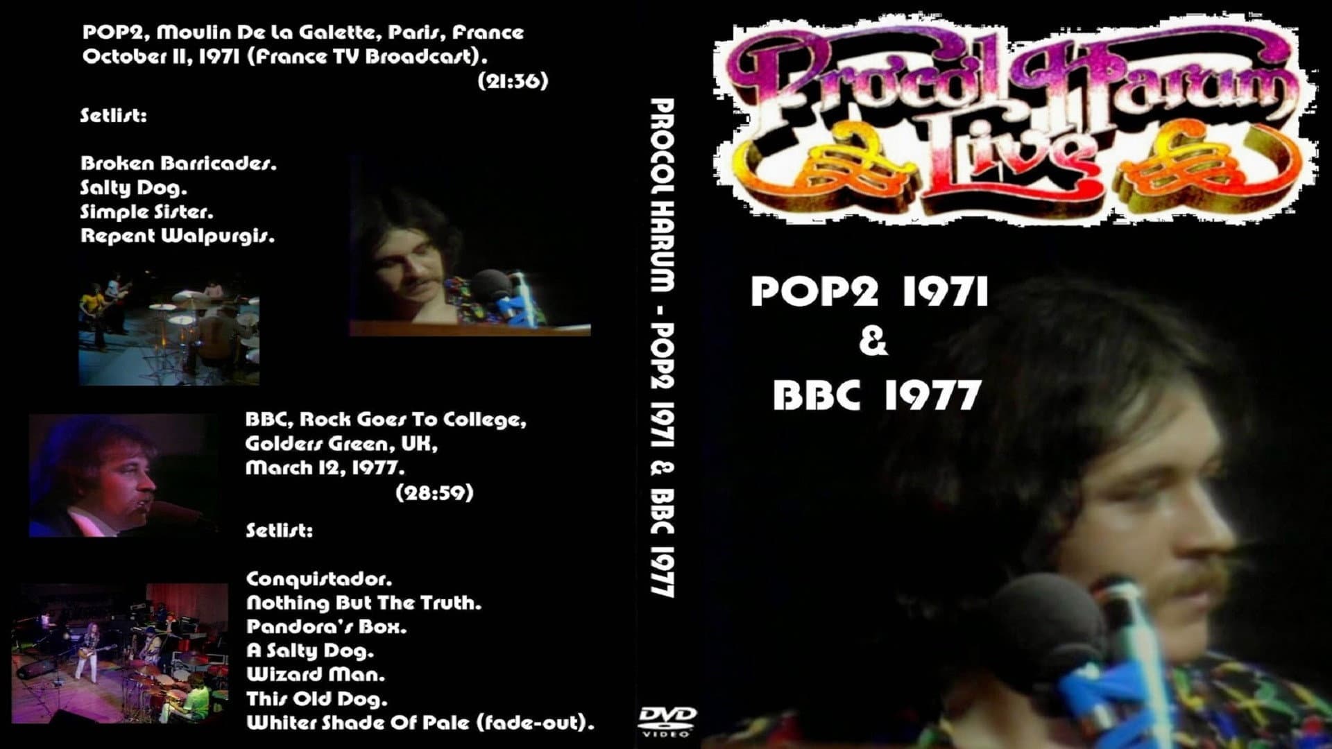 Procol Harum - Live - POP2 (1971) & BBC (1977) backdrop